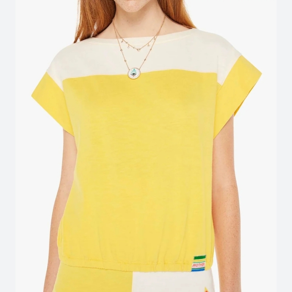 MOTHER THE SWIPER YOKE TEE - YELLOW
